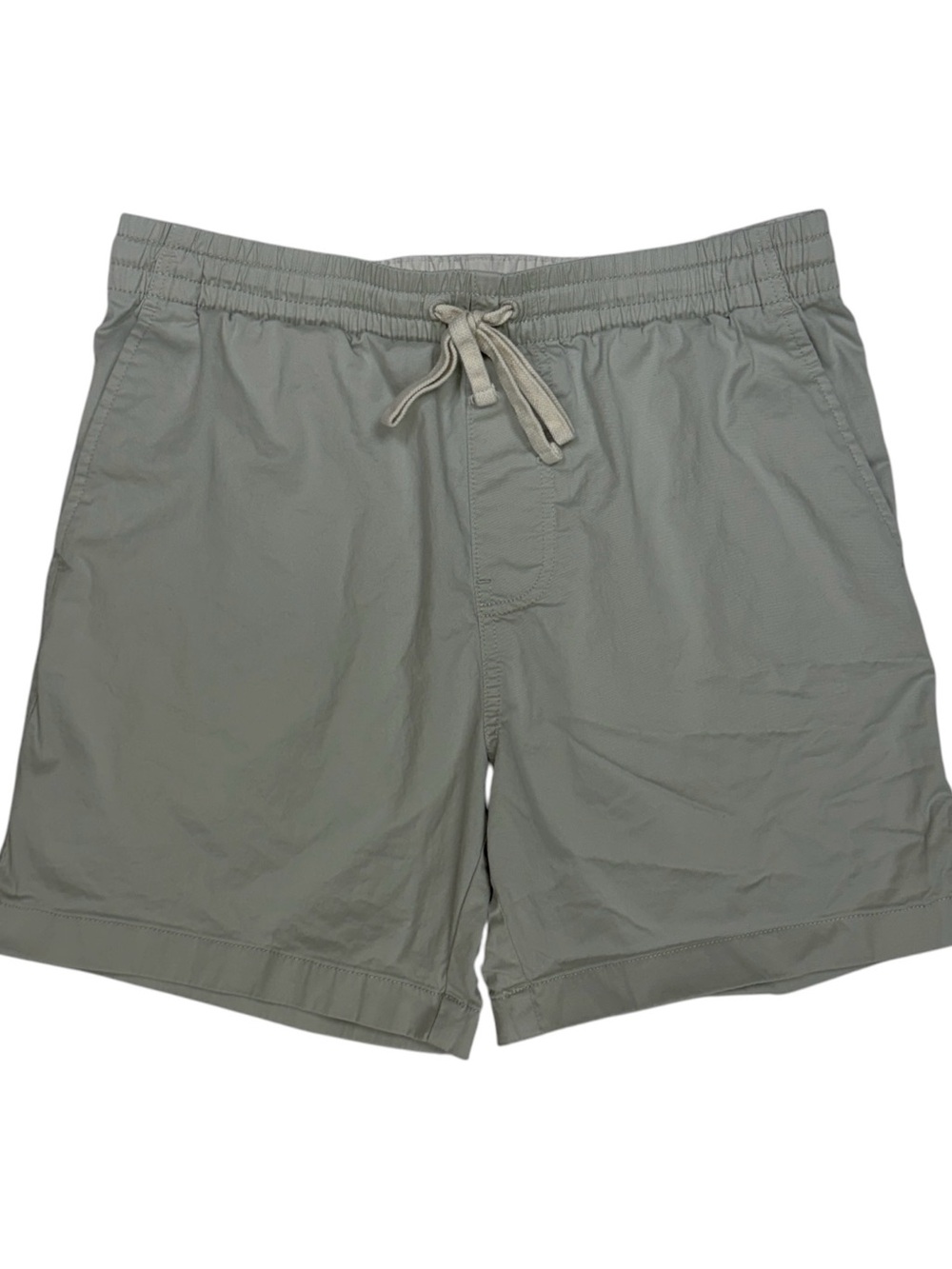 J Crew Dock Shorts Mens Medium Grey 6" Pull On Elastic Waist Drawstring Chino